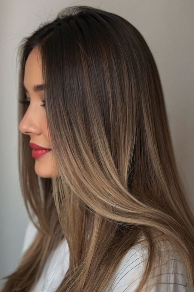 Airy straight hair with subtle shine