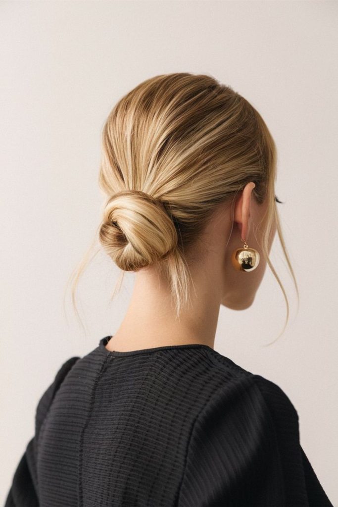 Low twisted bun soft dance style