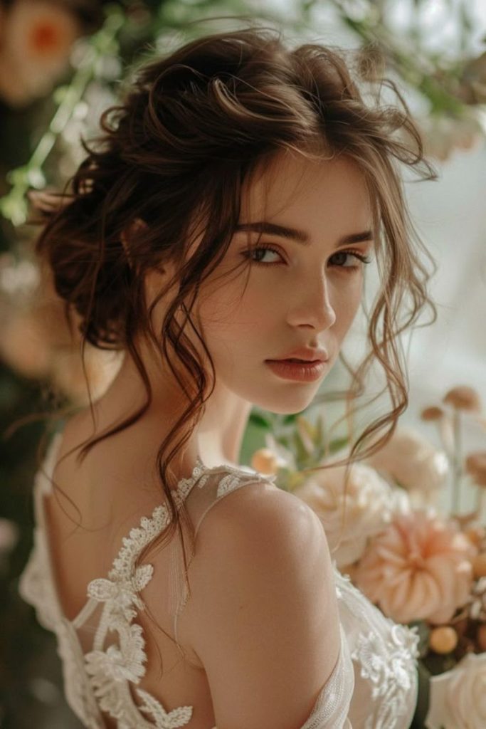 Casual boho loose bun with texture