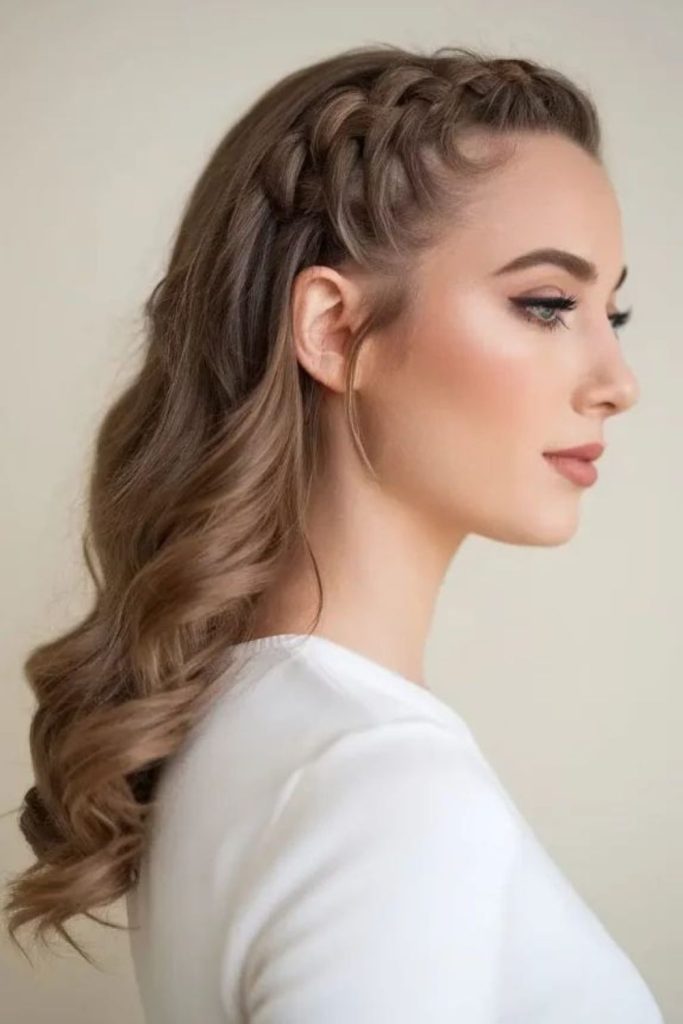 Small side braid mid-length style
