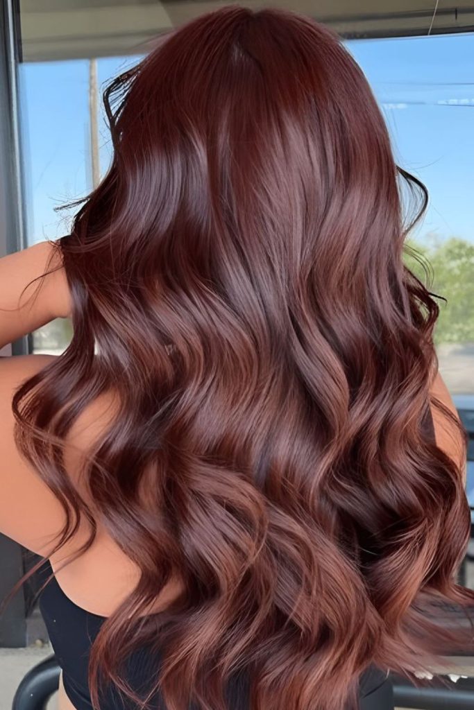 Burnt sienna warm red brown waves.