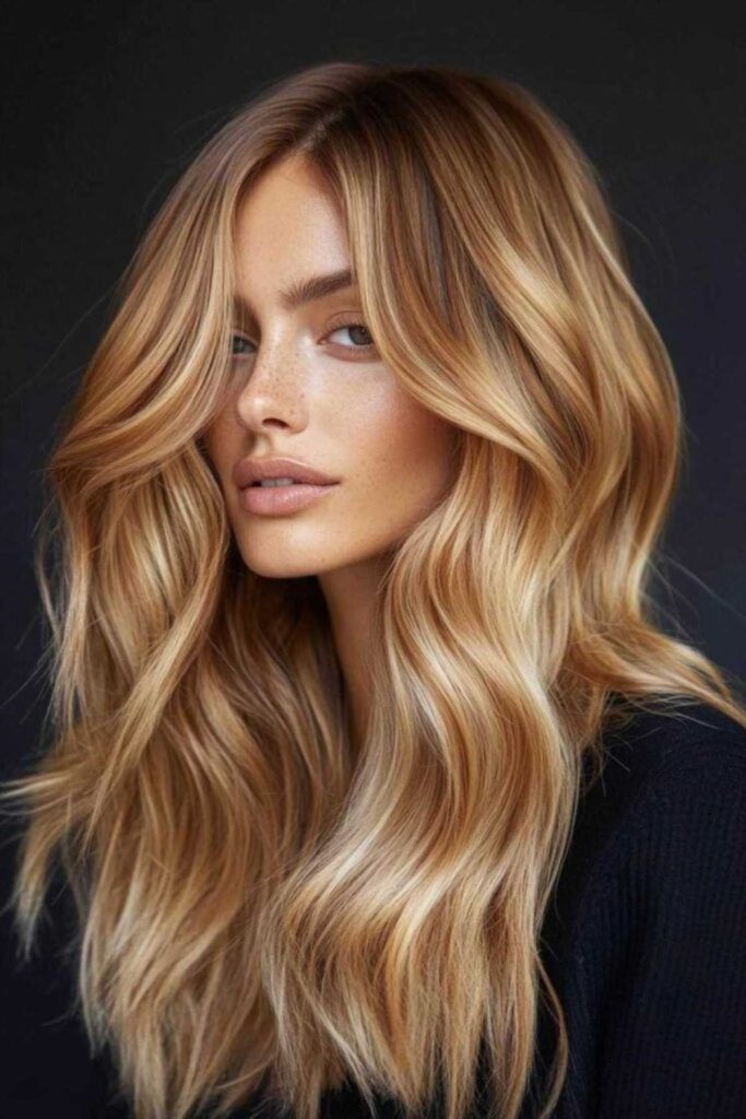 Warm caramel highlights with depth