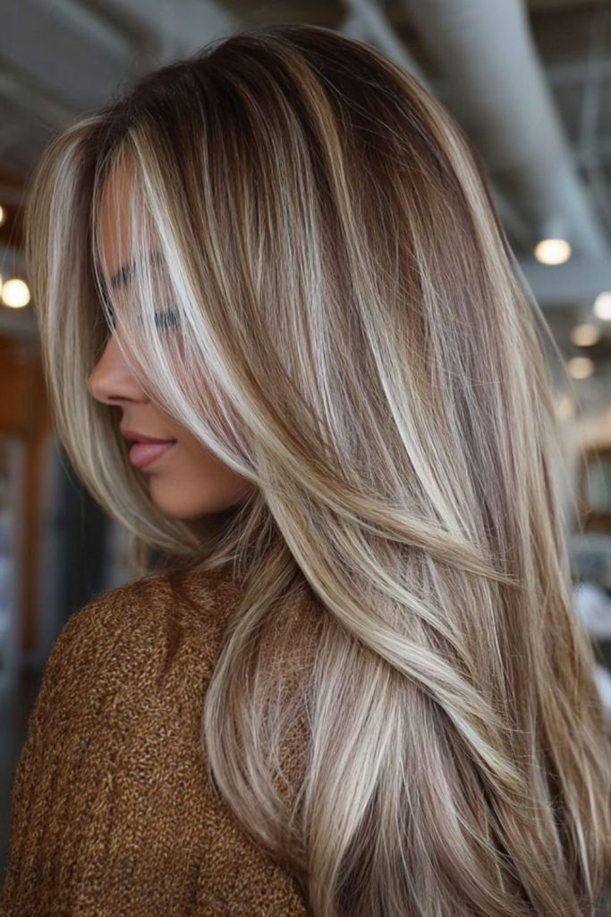 Champagne streaks shimmering delicately