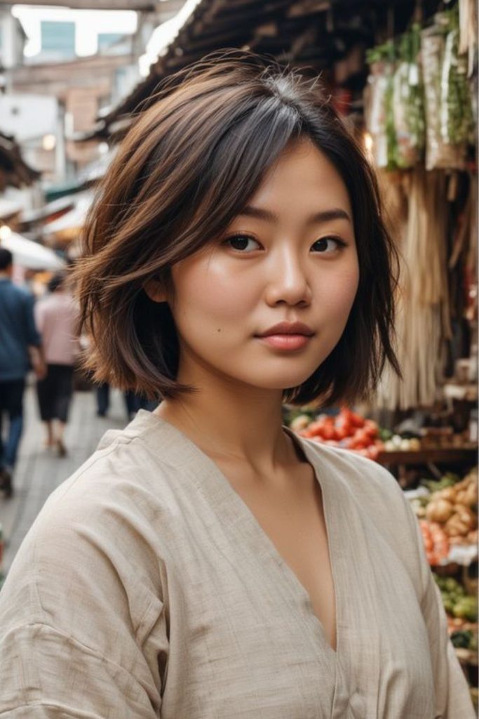 Choppy bob with playful textured ends