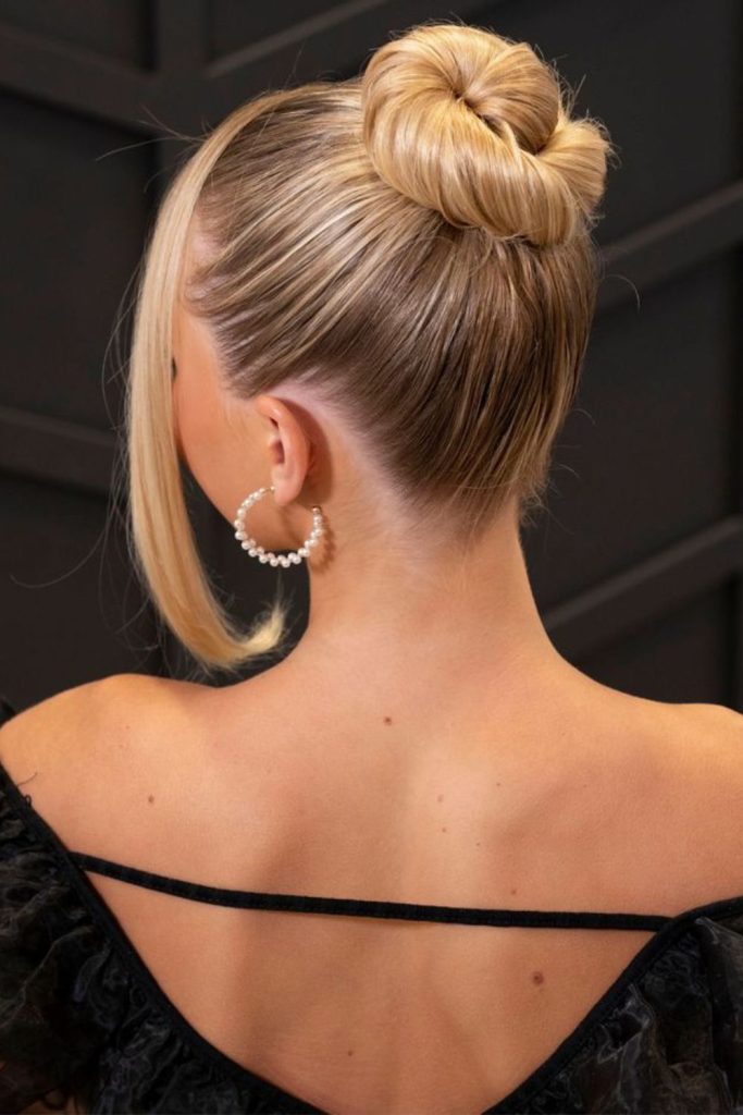 Sleek chrome knot modern hairstyle