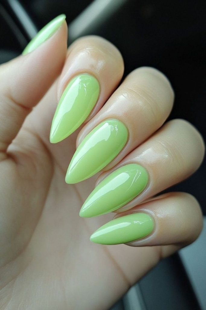 Lime bubble 3D playful nail design