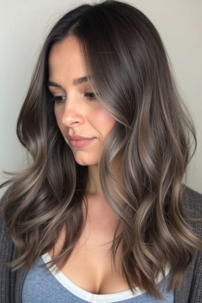 Balanced brunette with soft ash blend