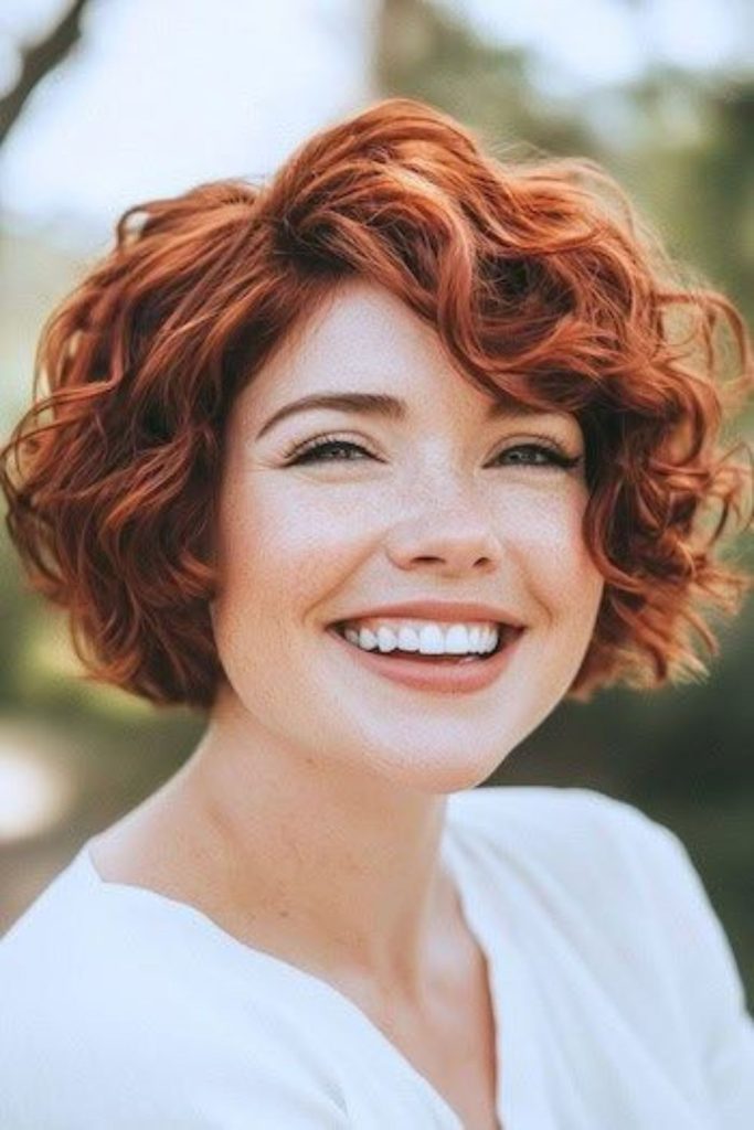 Chin-length bob with soft curls