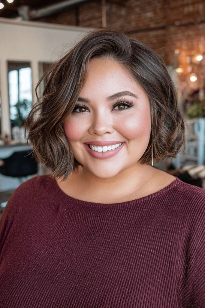 Rounded bob with soft inward curls
