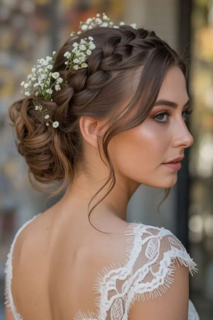 Braided halo crown intricate fancy hairstyle