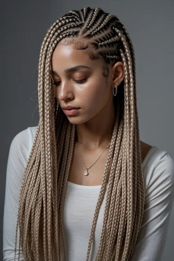 Reptilian scale-pattern braids fierce