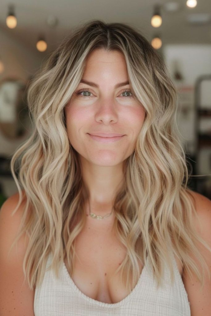 Sandy blonde natural tousled layers