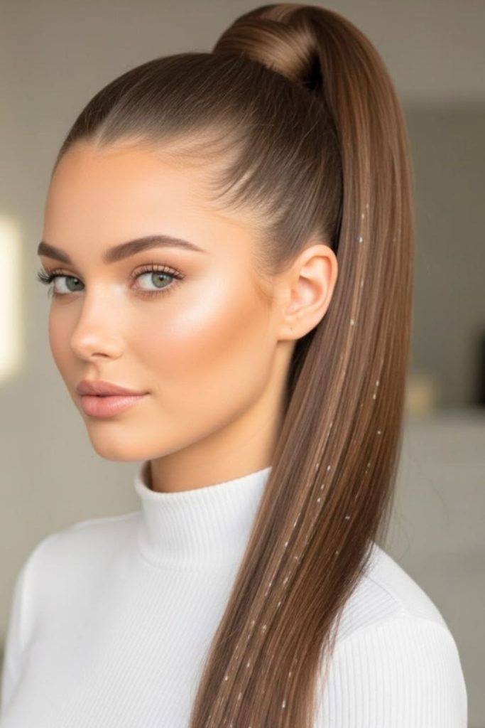 High sleek pony energetic dance style