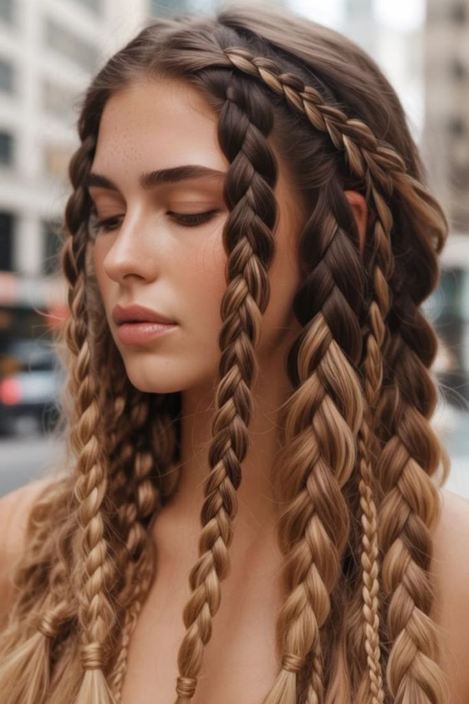 Fiery braids with bold flowing arcs