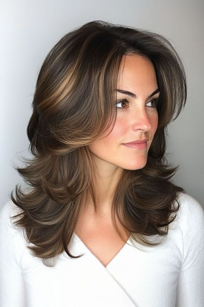 Feather layers soft flick airy hairstyle