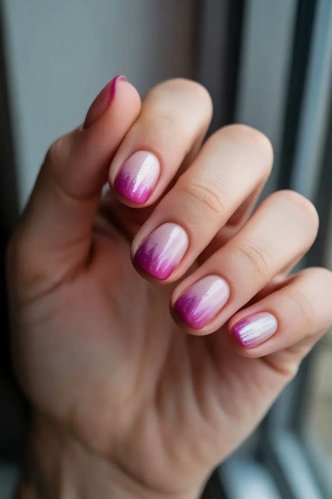 Berry base nails frosted sparkle