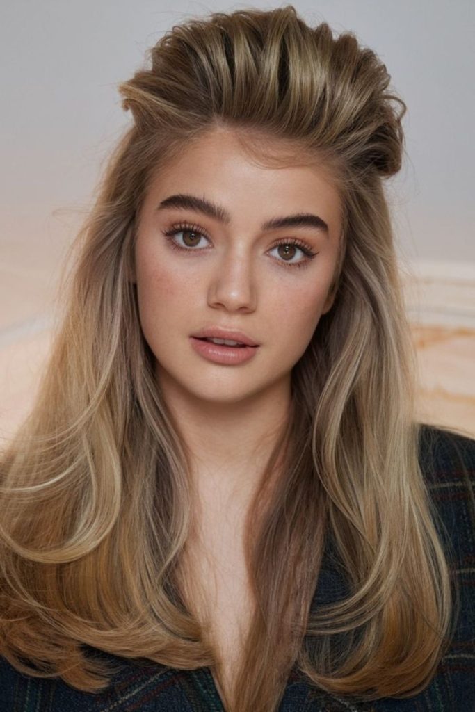 Frosted crown volume airy lifted hairstyle