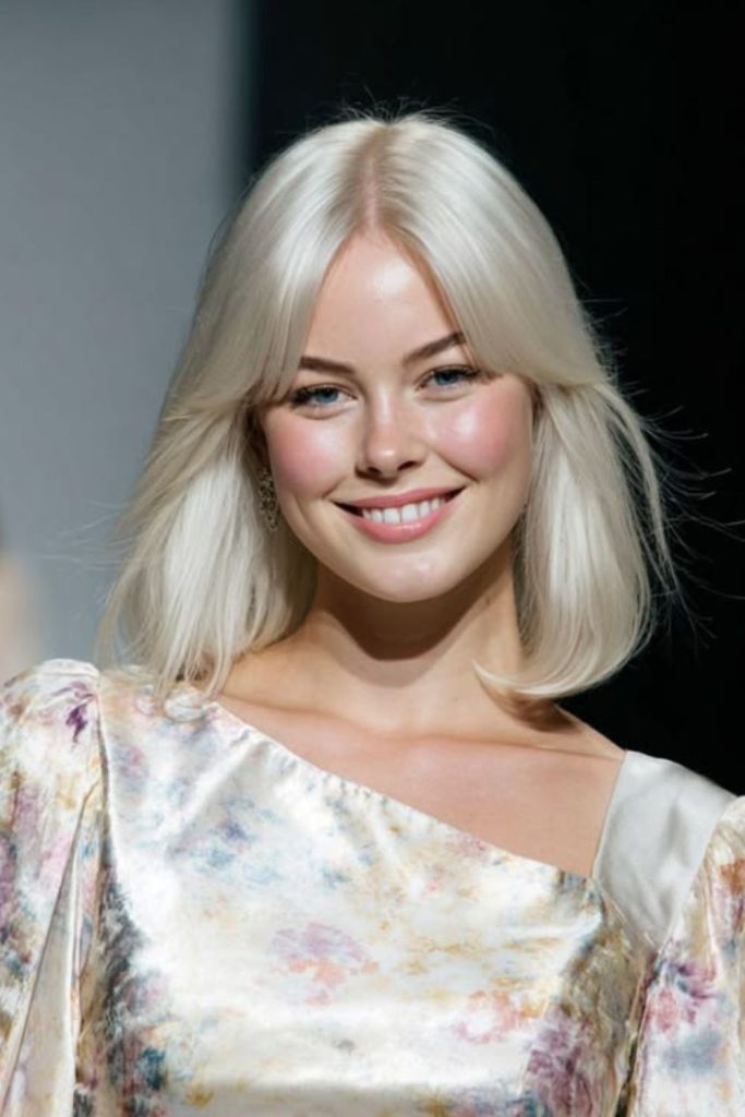 Middle-part platinum waves framing face