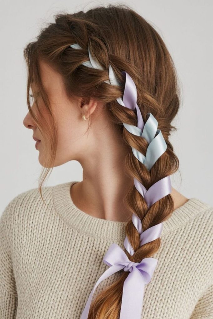 Icy ribbon braids with soft texture