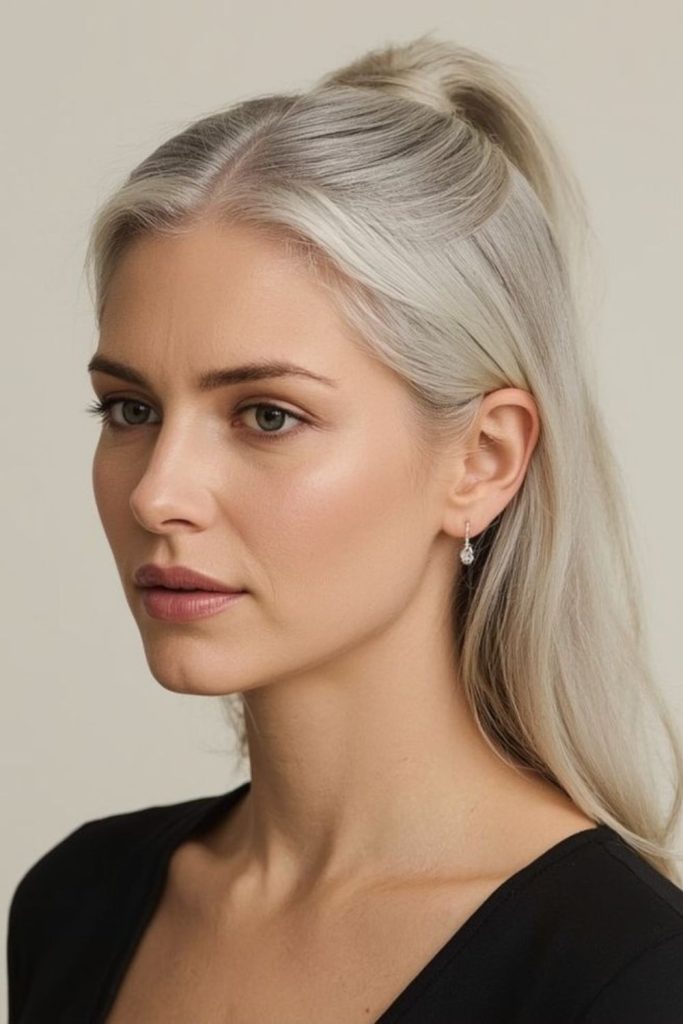Ice-toned straight hair with shine