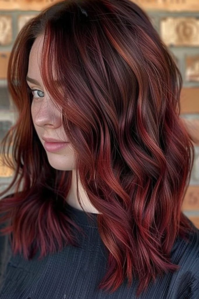 Garnet shadow deep red brown blend.