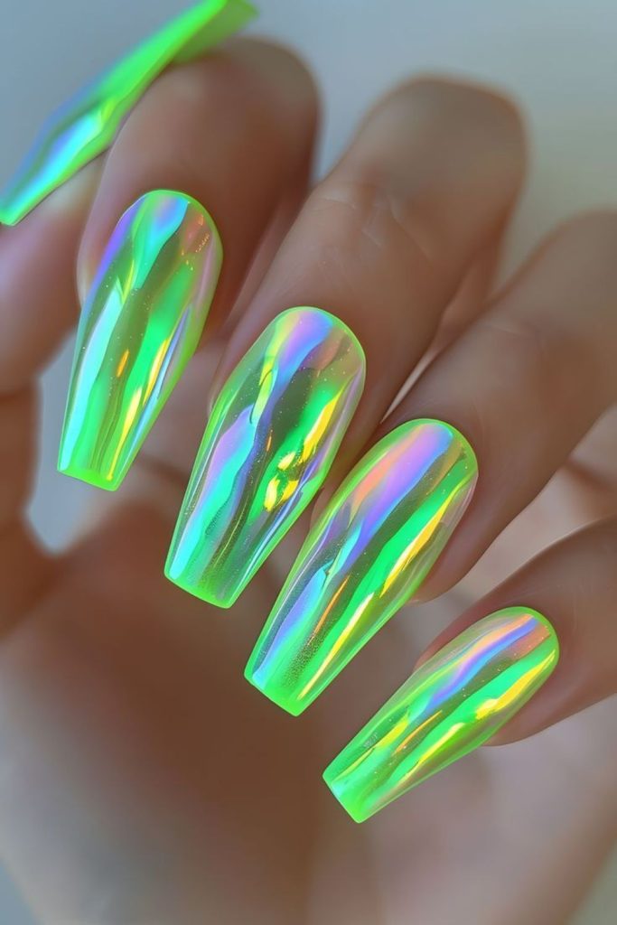Glow in dark neon nails