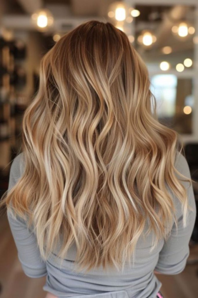 Golden caramel threads mid-lengths shine