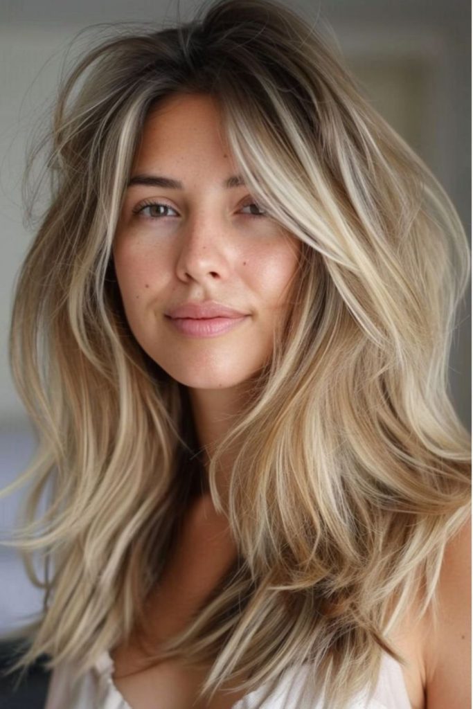 Sun-washed gold loose flowing strands