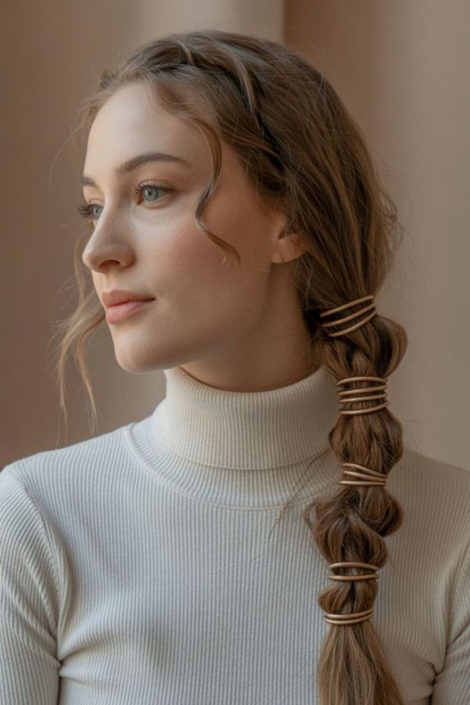 Spiral braid long dance hairstyle