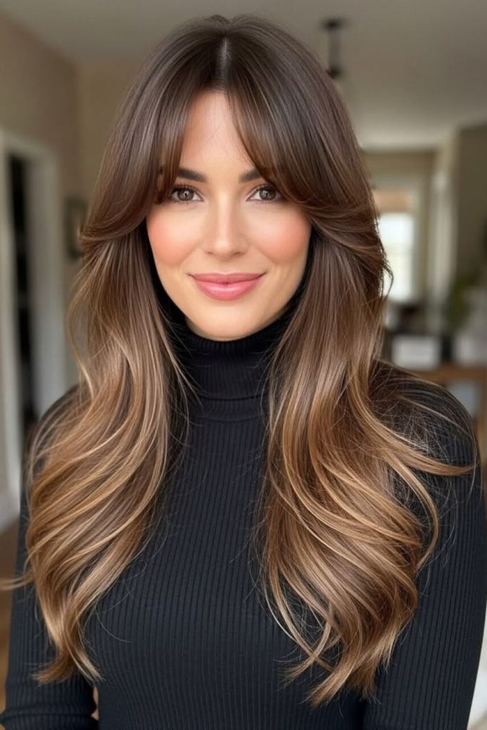 Shiny golden long hair flowing gently