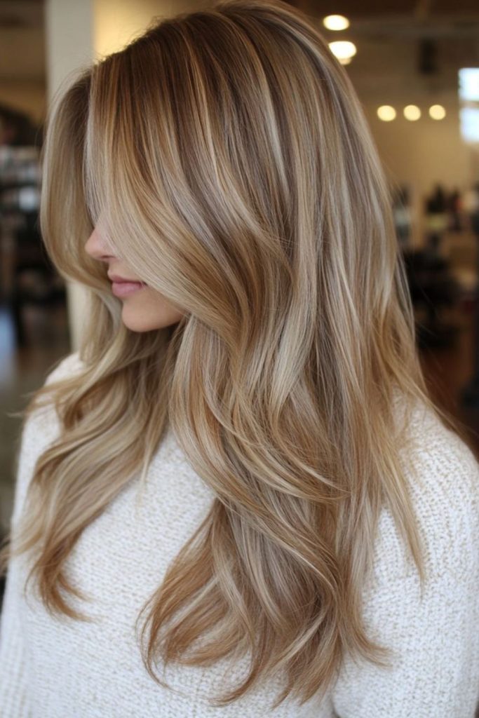 Warm honey almond mixed highlights