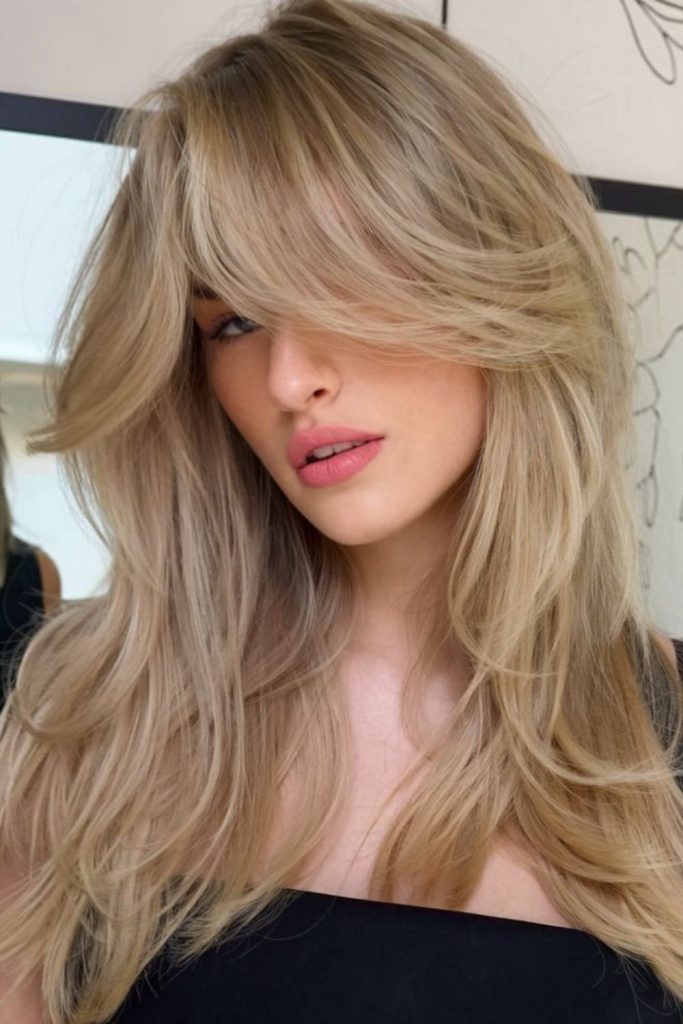 Icy fringe layered edgy modern hairstyle