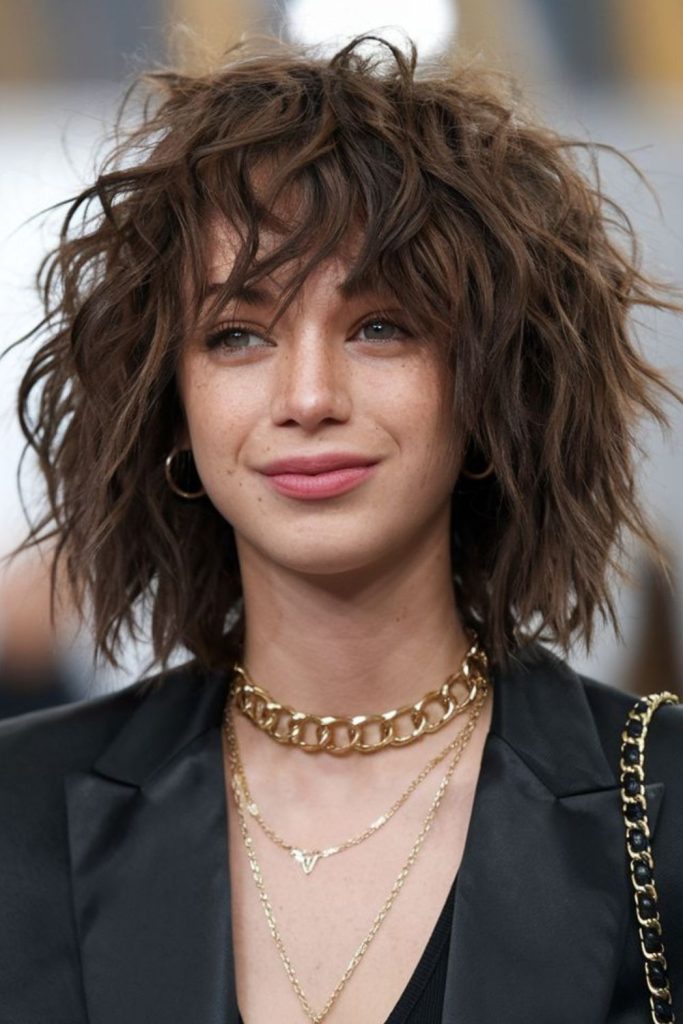 Short shag with molten red streaks
