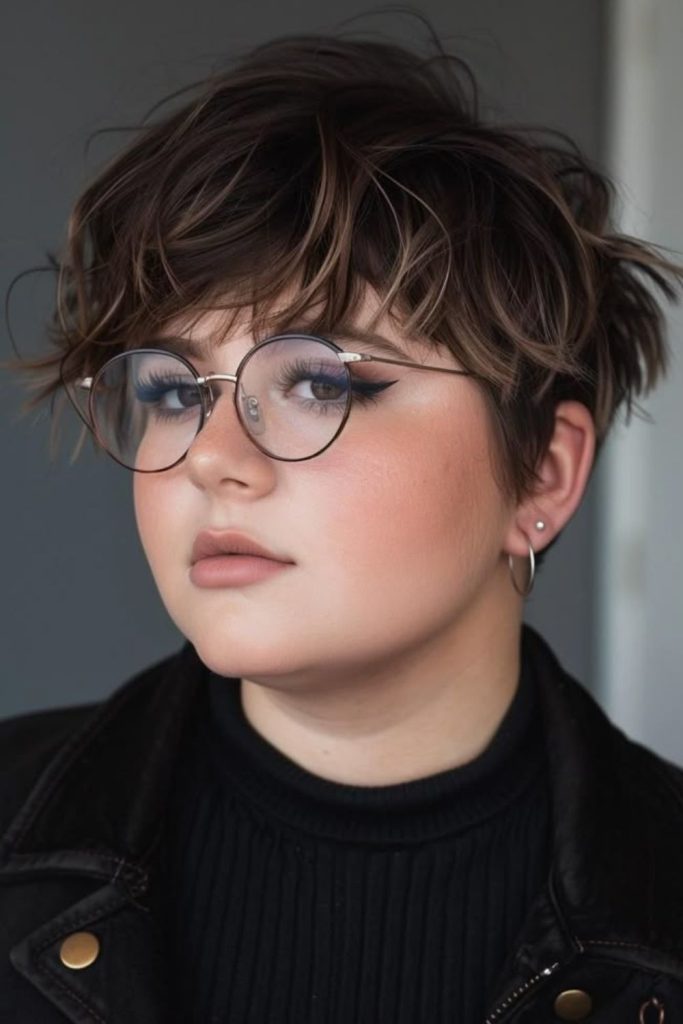 Short layered pixie with lifted crown