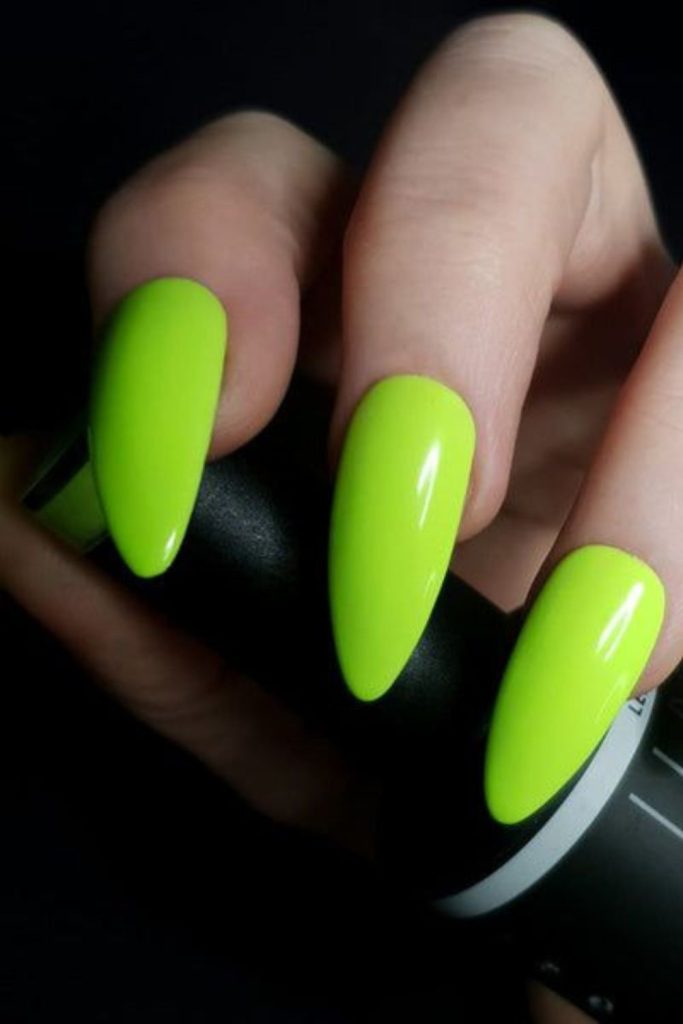 Lime glass translucent jelly nail design