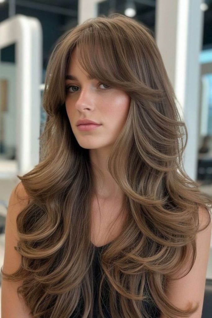 Luxe layers bouncy flick modern hairstyle