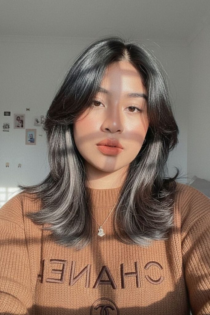 Tiny layered haircut with subtle volume