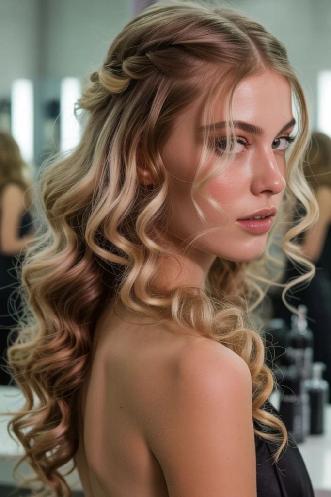 Soft twist wavy dance hairstyle