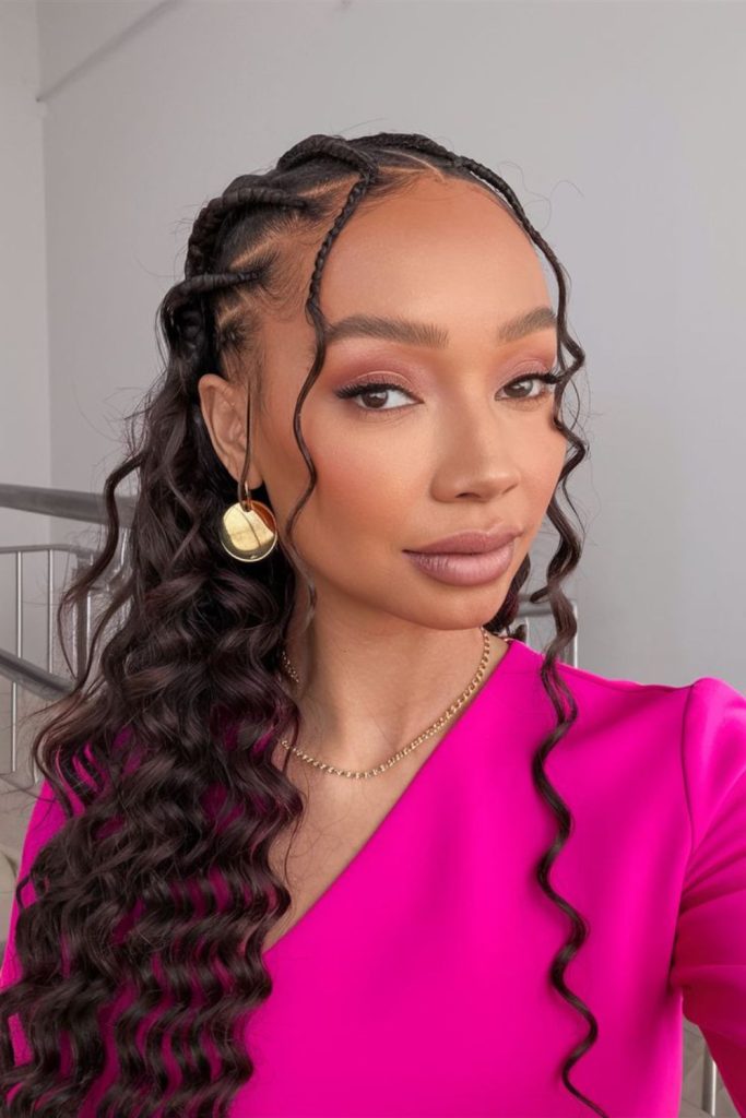 Flowing wavy braids with ethereal shimmer