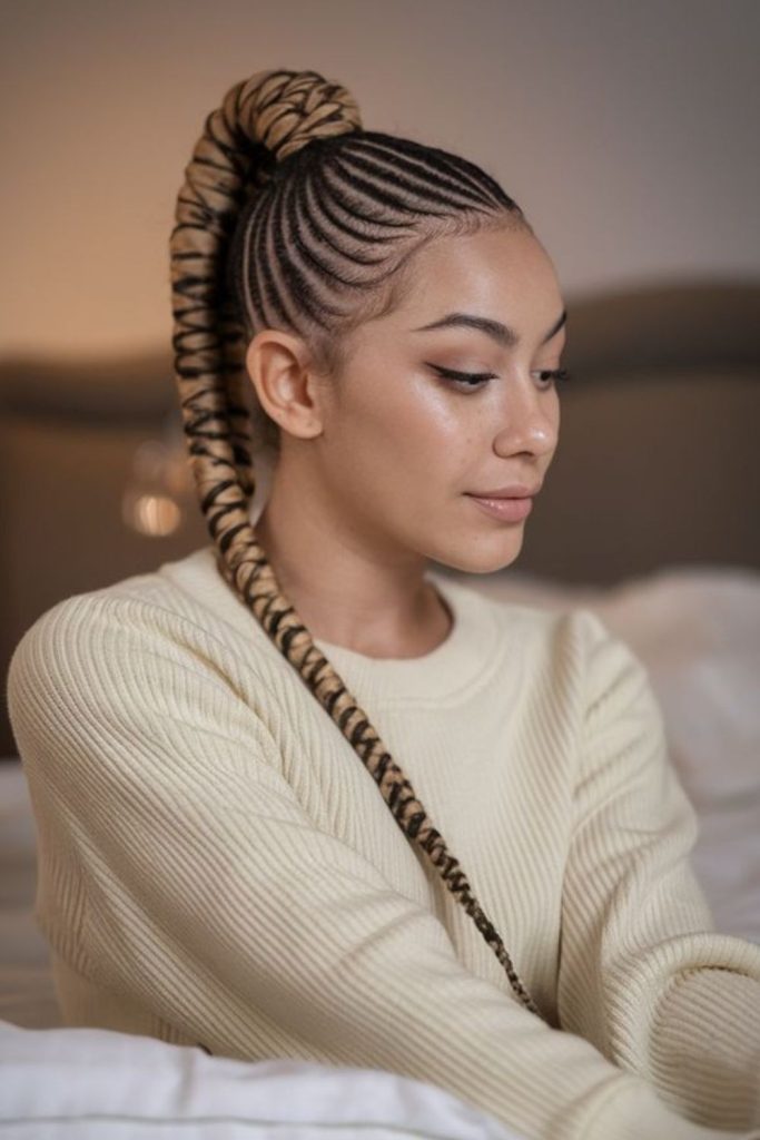 Silver flowing braids moonlight glow