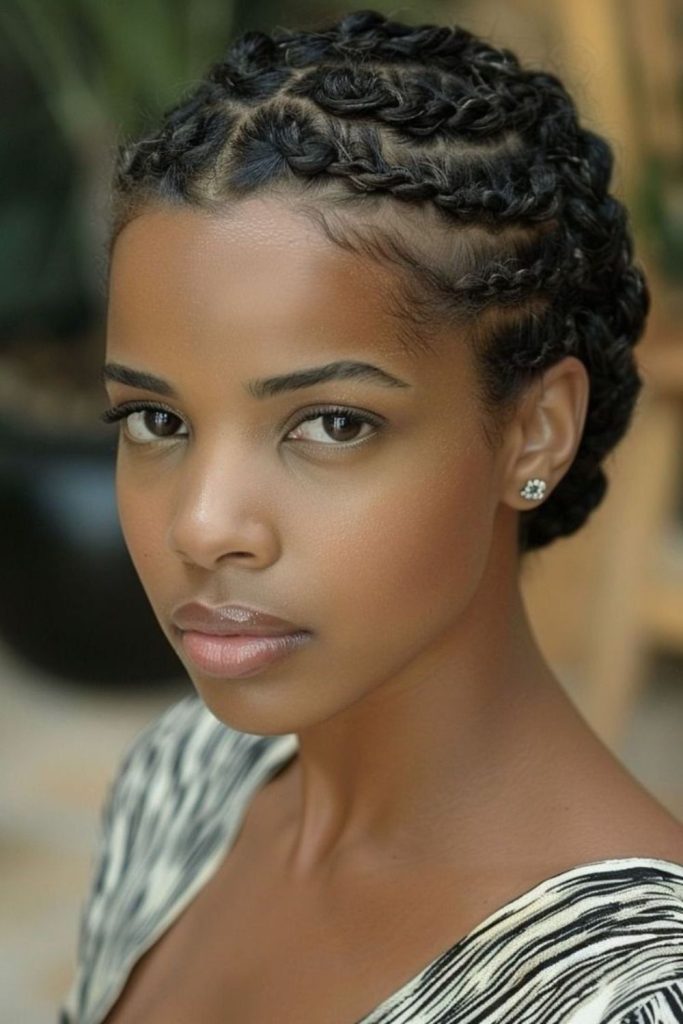 Twisting mystical crown braids elegant