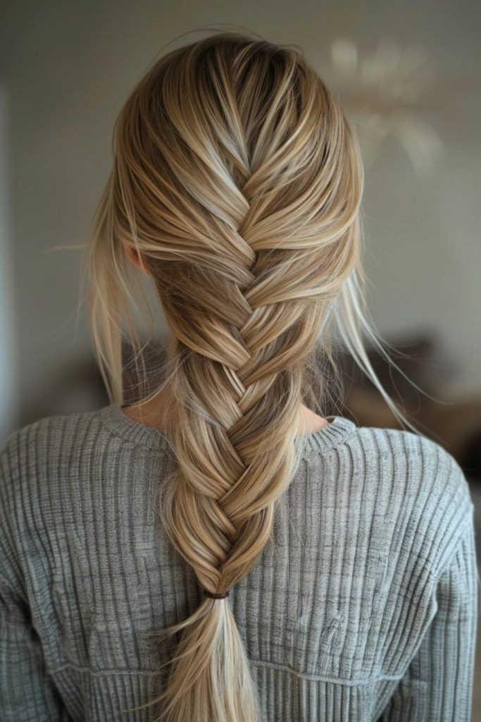 Ocean wave inspired straight back braids.