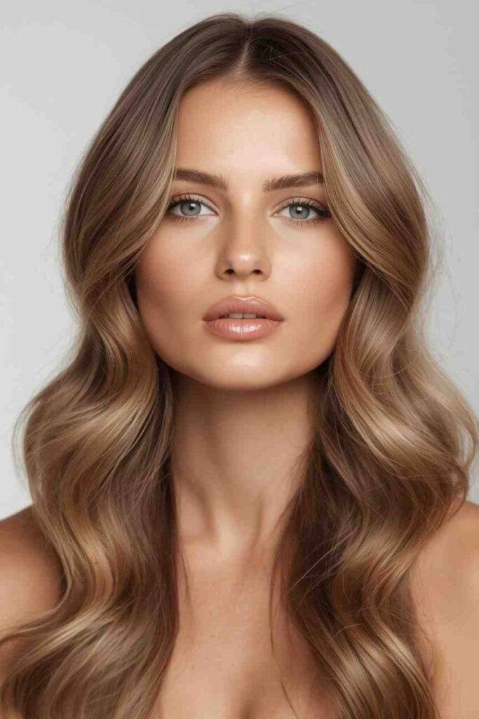 Opal waves glossy sculpted flowing hairstyle