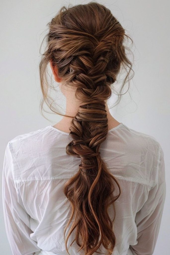Ghostly airy flowing backward braid