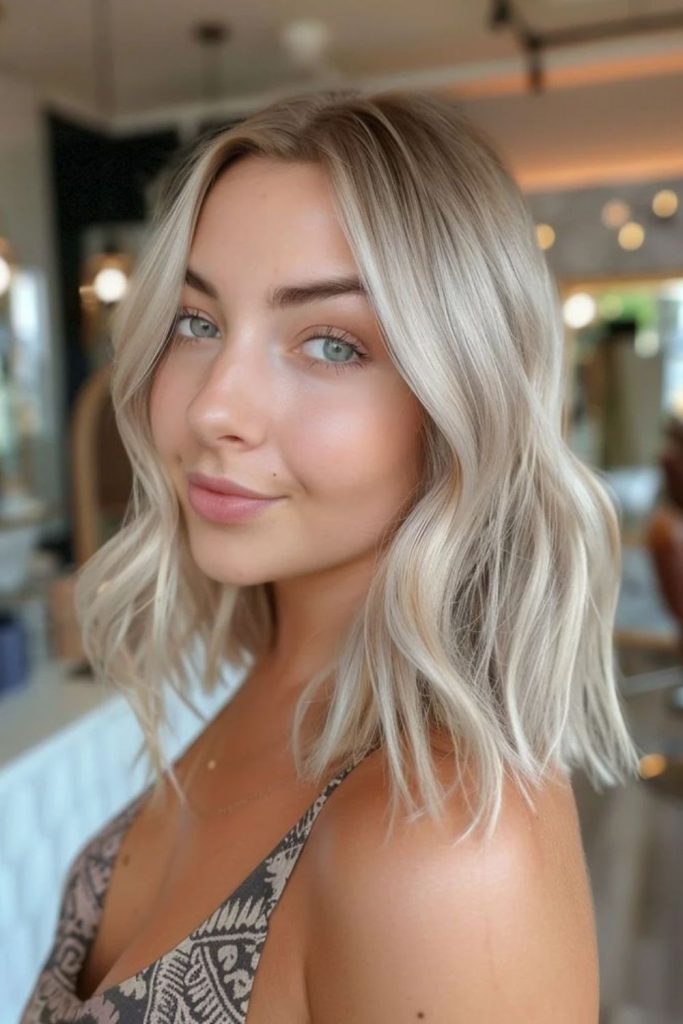 Bright platinum halo around face