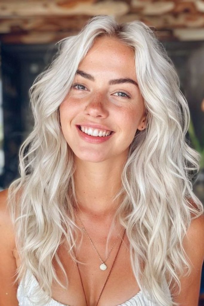 Tousled platinum waves with wild movement