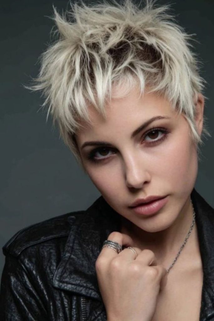 Shadowed pixie with punk jagged edges