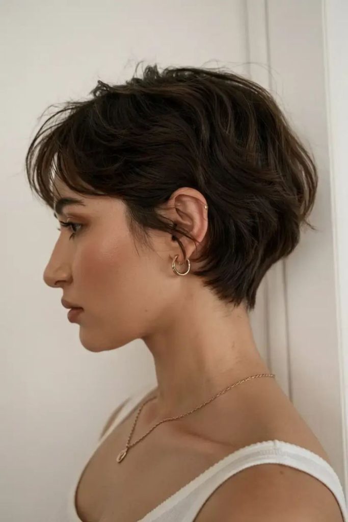 Pixie with radiant layered shag texture