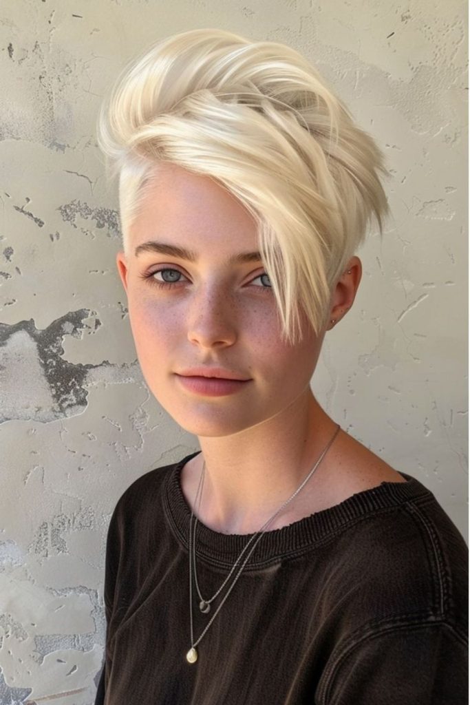 Frosted jagged short hair with attitude