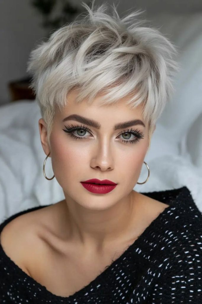 Frosted choppy crop with edgy attitude